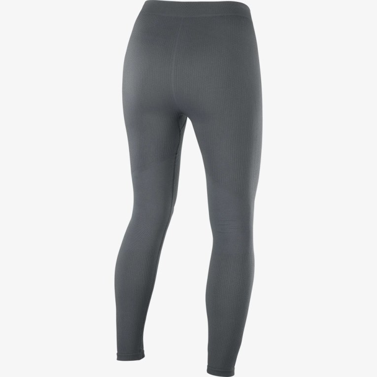 Dark Grey Salomon Essential Seamless Women's Running Tights | PH 84917M